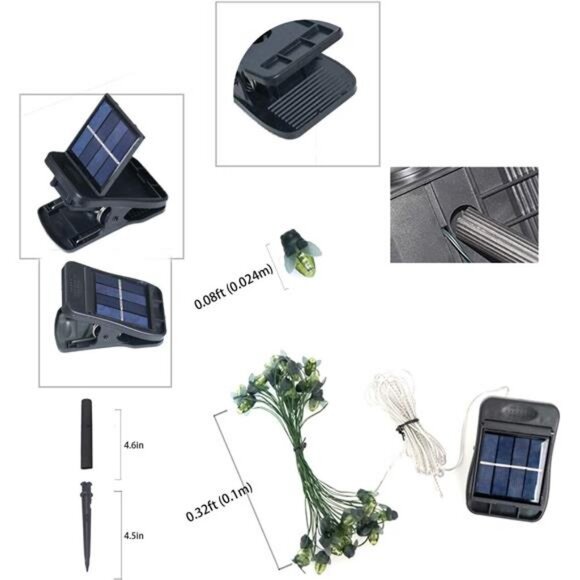 Solar Firefly Lights, 30 LED Solar Fireflies Lightning Bugs Fairy String - Picture 6 of 7